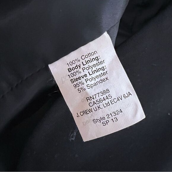 J. Crew 1035 Navy Superfine Cotton Blazer Jacket - Picture 6 of 7